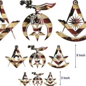 Masonic symbols with American flag design.