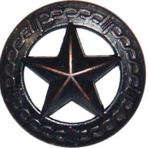 Three metal Texas star buttons.
