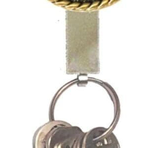 Gold Masonic key holder with keys.
