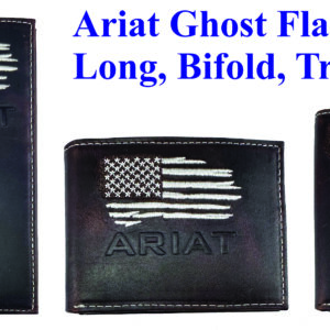 Ariat Ghost Flag wallets, long, bifold, trifold.
