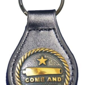 Come and Take It leather keychain.