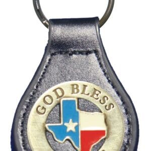God Bless Texas leather keychain.