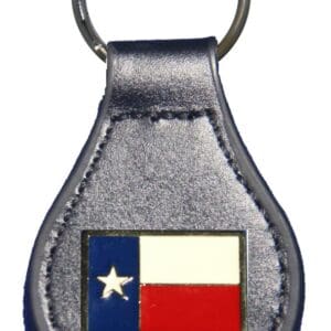 Texas flag leather keychain.