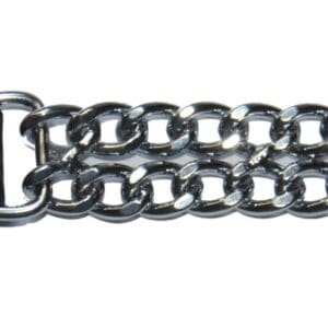 Black leather and double chain extender.