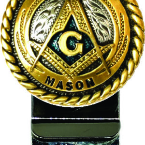 Proud Mason money clip with square and compass.