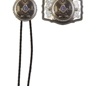 Masonic bolo tie and belt buckle.