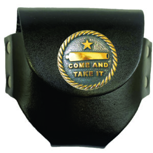 Black leather pouch: "Come and Take It"