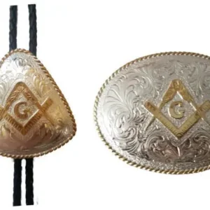 Masonic bolo tie and belt buckle.