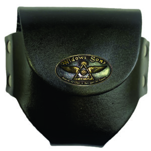 Widows Sons leather pouch, Masonic emblem.